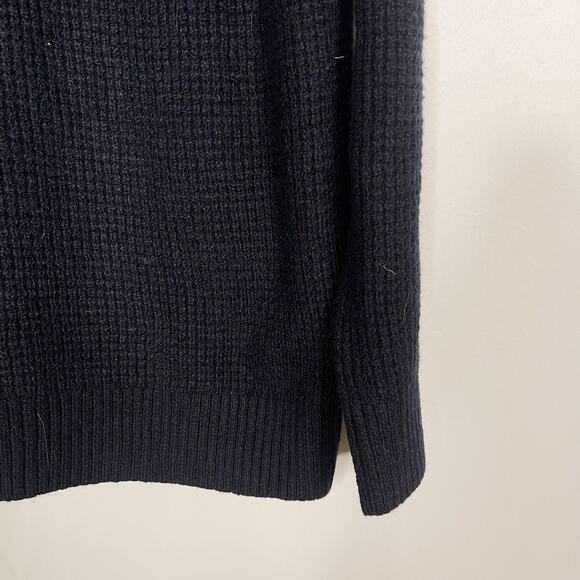 New Old Navy Mens Large L In The Navy Blue Cozy Kelly Waffle Sweater Crew Neck - Picture 4 of 8